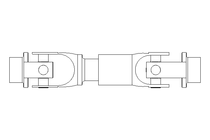 Universal joint shaft D=25 L1=158 L2=168