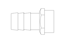 Gewindetülle G 3/4" LW 19 1.4571