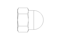 Ecrou borgne hexagonal M6 A4 DIN1587