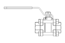 Ball valve DN020 PN40 MA F150 1.4408