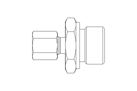 Conector roscado p/ tubos L 6 G1/2" Niro