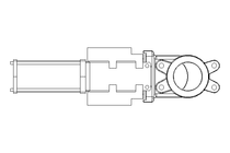 Knife gate valve DN80 PN10 pneumatic