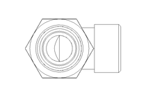 Threaded elbow connector L 15 St ISO8434