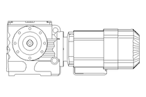 Worm gear motor 0.37kW 32 1/min