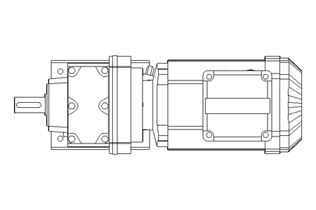 Helical gear asynchronous motor 0.55 kW