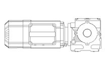 Worm gear motor 0.55kW 50 1/min