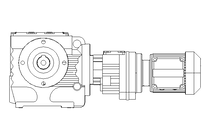 螺杆齿轮速电机 0,12kW 0,52 1/min