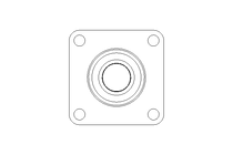 Flange bearing four fixing holes