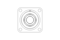 Flange bearing four fixing holes