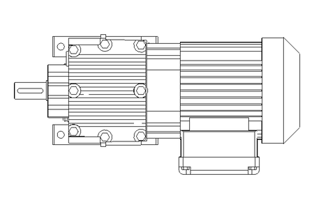 Spur gear motor 0.25kW 77 1/min