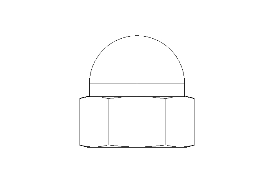 Hexagon cap nut M10 A2 DIN1587